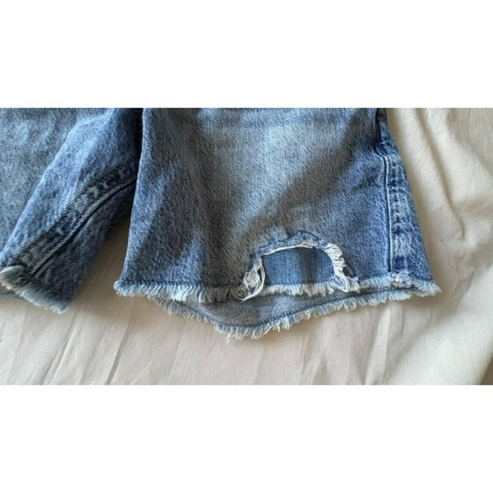 Abercrombie Kids Girls Mid Rise Baggy Denim Shorts Size 9/10 Distressed Jeans - Picture 6 of 15